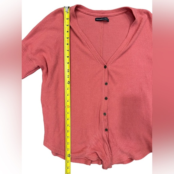 Abercrombie & Fitch Women’s Ribbed Tie Front Top Size M - Picture 4 of 6